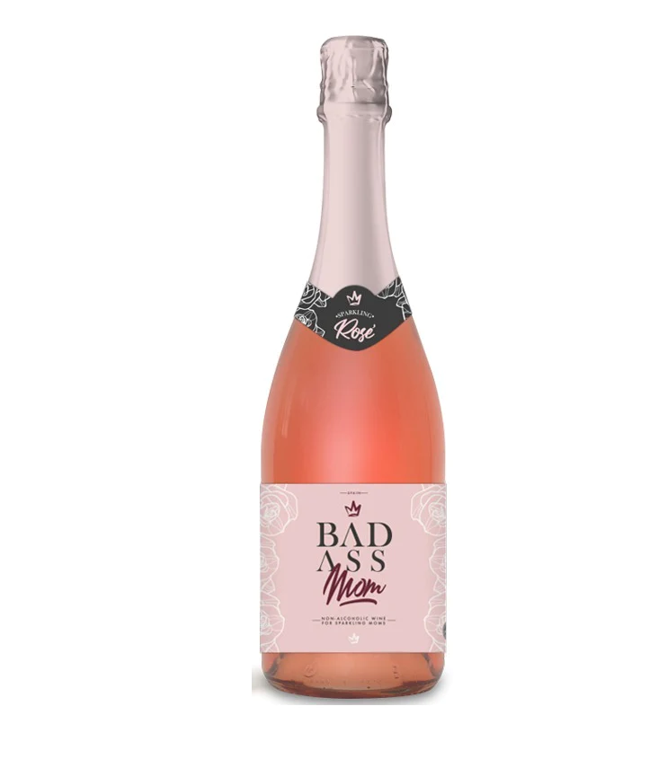 Badass Mom Wine Non-Alcoholic Sparkling Rosé