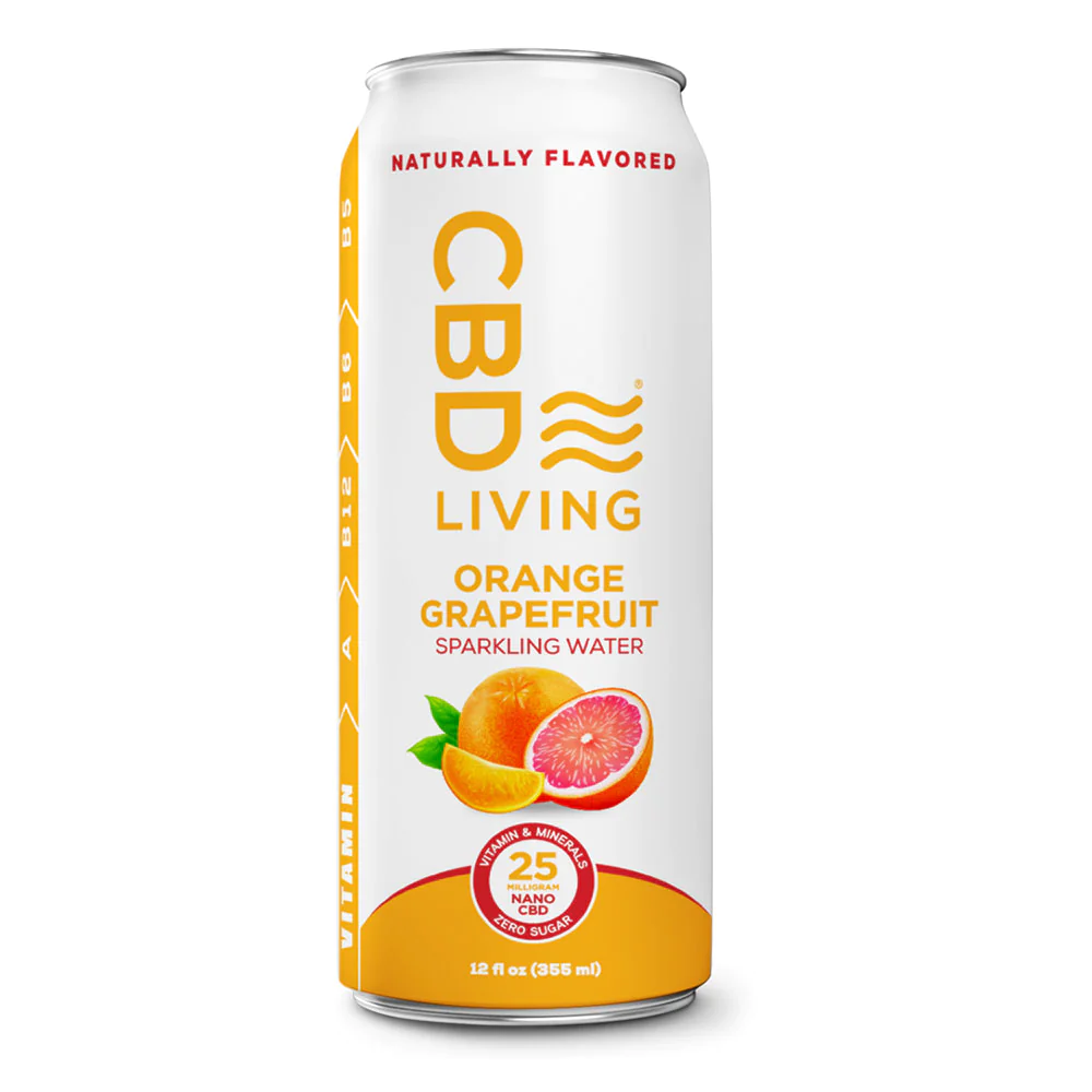 CBD Living Orange Grapefruit Sparkling Water