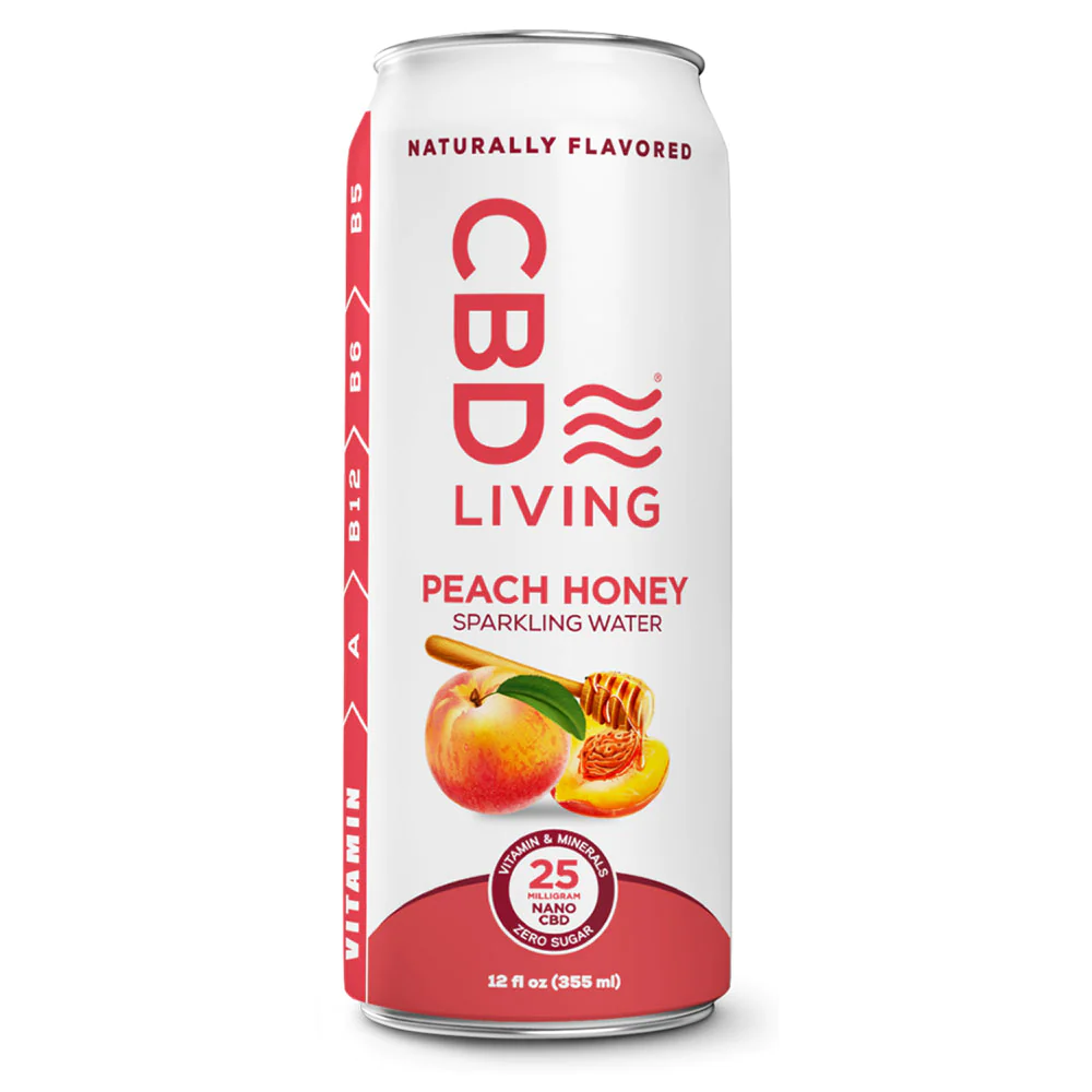 CBD Living Peach Honey Sparkling Water