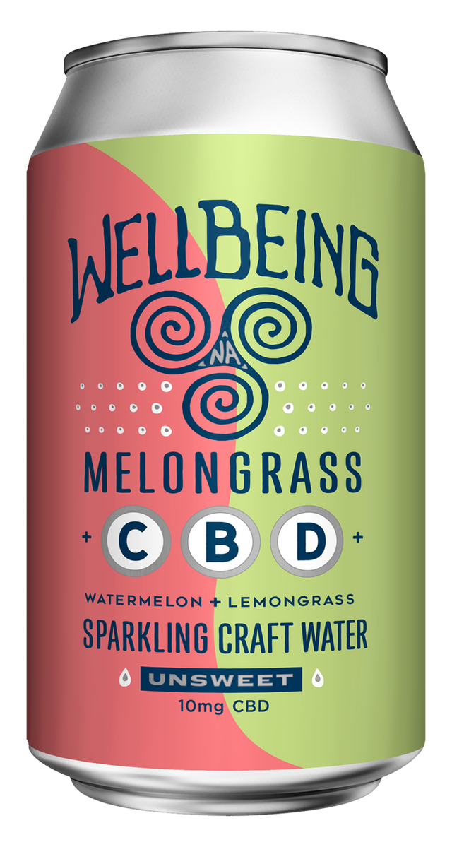 WellBeing Brewing Co. WellBeing MelonGrass CBD Sparkling Craft Water